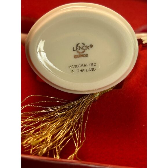 Lenox Miniature Teapot Ornament Holly Berry Gold Tassel Handcrafted In Thailand - Picture 4 of 8